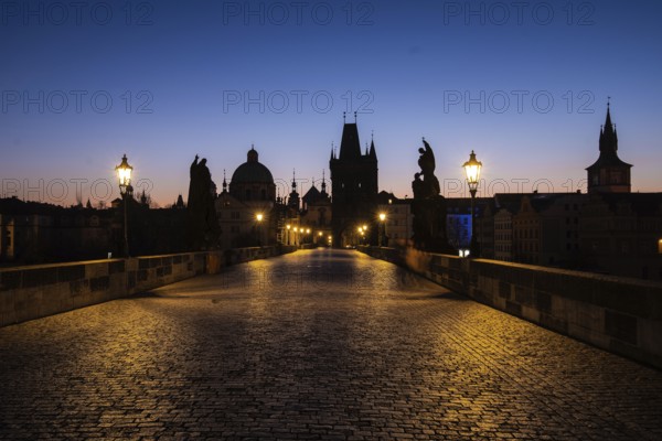 Charles Bridge, Prague, Czech Republic, sunrise, deserted, sunset, silhouette