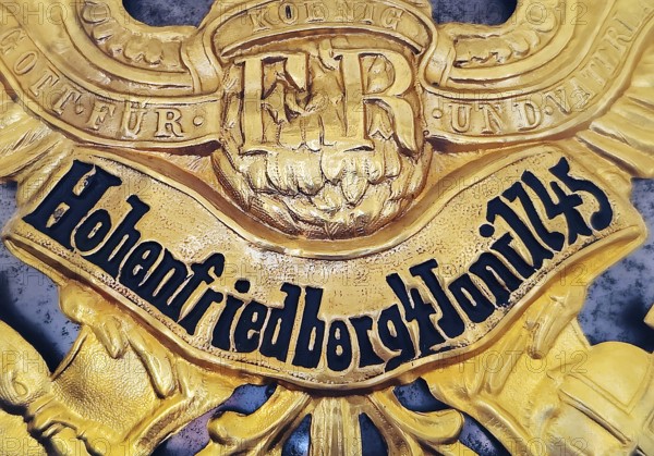 Exhibit Helmet, detail of pickelhaube for the Queen's (Pomeranian) Cuirassier Regiment No. 2, Charlottenburg Palace, Berlin, Germany
