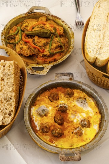 Close look of typical delicious morrocan food Tajine, Morocco