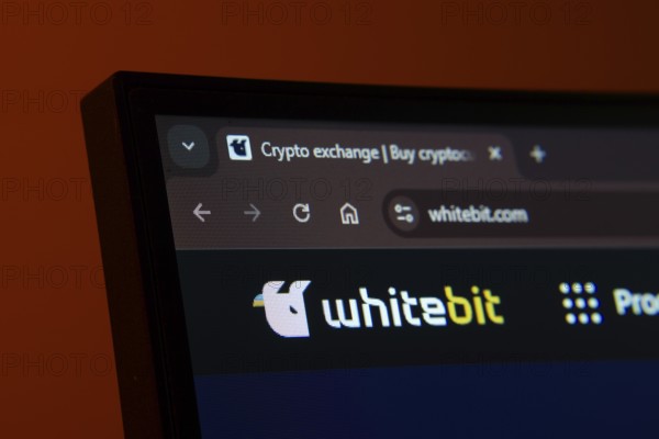 Dhaka, Bangladesh- 02 June 2025: Close-up of a computer screen displaying the whitebit web interface in dark mode