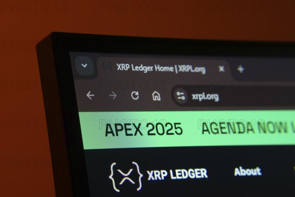 Dhaka, Bangladesh- 02 June 2025: Close-up of a computer screen displaying the XRP Ledger web interface in dark mode