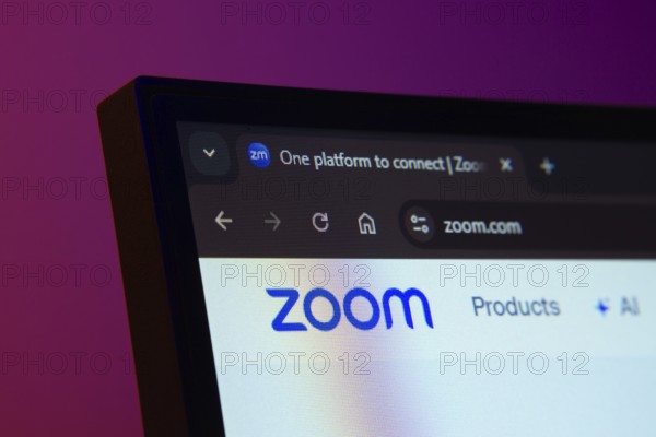 Dhaka, Bangladesh- 02 June 2025: Close-up of a computer screen displaying the Zoom web interface in dark mode