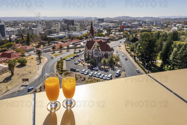 Windhoek Sky Restaurant is an upscale dining venue located on the 4th floor of the Independence Memorial Museum, a distinctive golden building near Parliament Gardens in Windhoek, Namibia