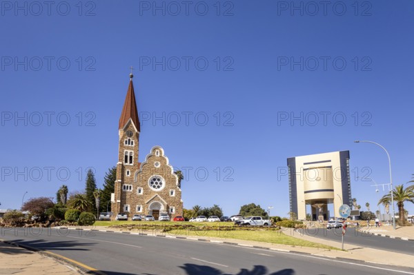 The Independence Memorial Museum and Christuskirche is a historic Lutheran church in Windhoek, Namibia: honors Dr. Sam Nujoma and the country's journey to independence