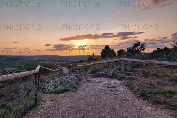 Path with rocks at sunset, Rhineland-Palatinate, Germany