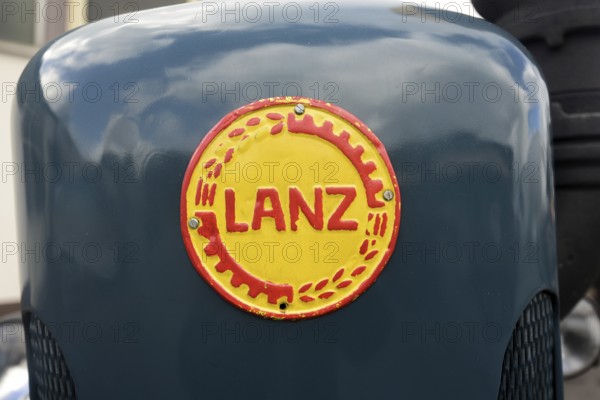 Front view of a vintage Lanz tractor, seen at a company anniversary of Energie-Mann in Westerwald