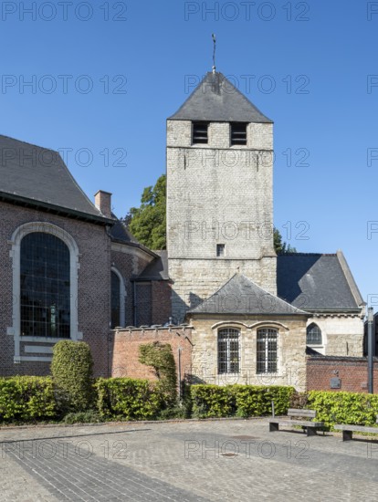 15th century tower of the Church of Saint Egidius intra muros, Sint-Gillis-Binnenkerk in the city Dendermonde, Termont, East Flanders, Belgium