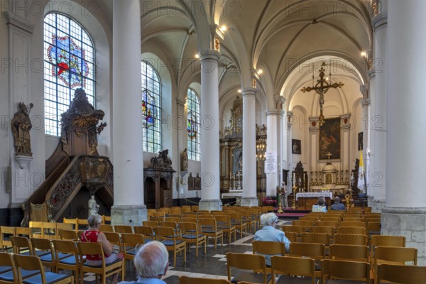 Interior of the 18th century Church of Saint Egidius intra muros, Sint-Gillis-Binnenkerk in the city Dendermonde, Termont, East Flanders, Belgium