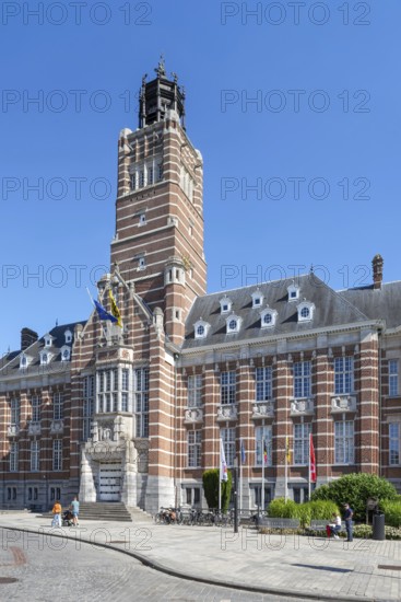 Courthouse, court house, expressionist brick architecture in the city centre of Dendermonde, Termont, East Flanders, Belgium
