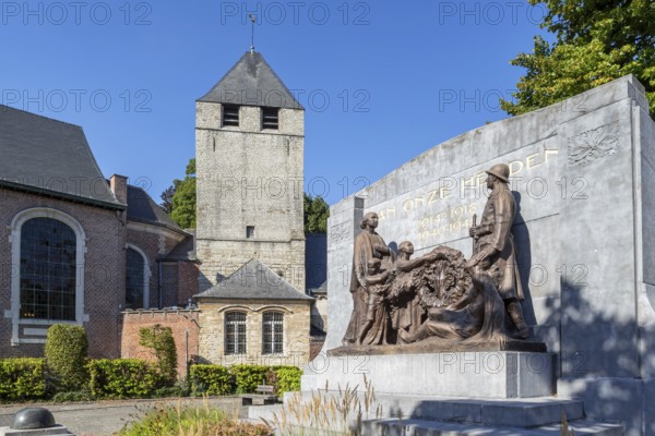 15th century tower of the Church of Saint Egidius intra muros, Sint-Gillis-Binnenkerk in the city Dendermonde, Termont, East Flanders, Belgium