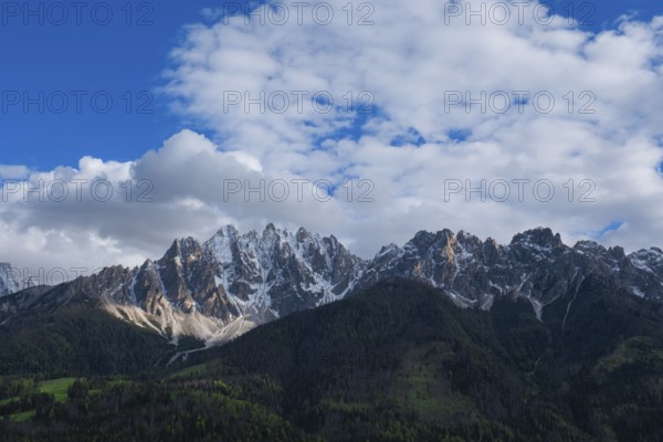 View of the Haunold Group, San Candido, Val Pusteria, Sesto Dolomites, Dolomites, South Tyrol, Italy