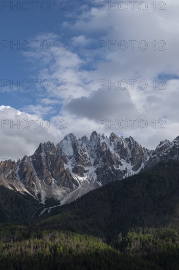 View of the Haunold Group, San Candido, Val Pusteria, Sesto Dolomites, Dolomites, South Tyrol, Italy