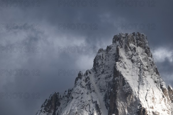 Close-up of the Dreischusterspitze, Haunold Group, San Candido, Val Pusteria, Sesto Dolomites, Dolomites, South Tyrol, Italy