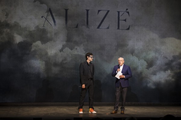 Fabrice Becker (Creative Director) and Marek Lieberberg (CEO Live Nation Germany) in front of the press screening of Alizé, a joint production by Cirque du Soleil and Live Nation at the Theater am Potsdamer Platz, Berlin, 23/09/2025