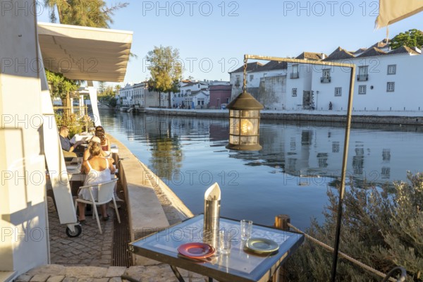 Restaurant Terraze on the Rio Gilão river, in Tavira, old town, in the east of the Algarve, Portugal