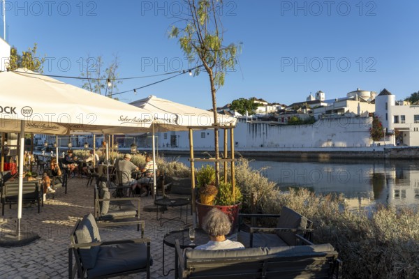 Restaurant Terraze on the Rio Gilão river, in Tavira, old town, in the east of the Algarve, Portugal