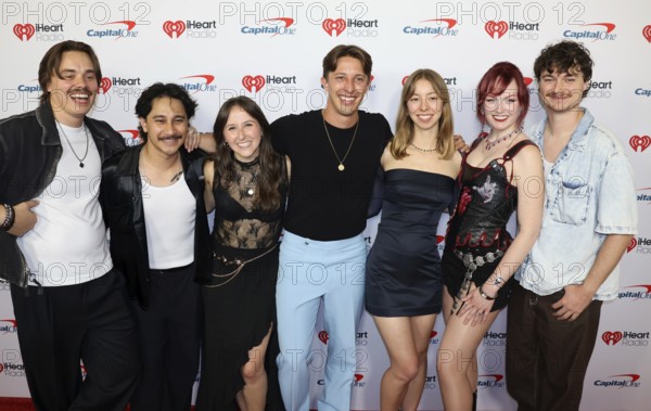Samuel Donner, Sophia Donner, Angelina White, Riley Wilson, and the Ok Storytime podcast team at the 2025 iHeartRadio Music Festival held at T-Mobile Arena in Las Vegas, USA on September 19-20, 2025, Las Vegas, NV, USA, Las Vegas, Nevada, USA