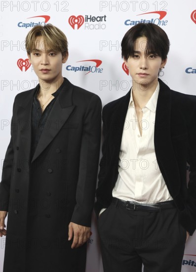 Yonashiro Sho and Sato Keigo of JO1 at the 2025 iHeartRadio Music Festival held at T-Mobile Arena in Las Vegas, USA on September 19-20, 2025, Las Vegas, NV, USA, Las Vegas, Nevada, USA