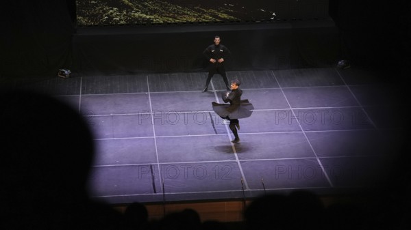 Male dancers from Fire of Anatolia perform the traditional Lezginka dance in Gaziantep, showcasing energetic jumps, fast spins, and powerful gestures. The Caucasian folk dance is widely recognized across Georgia and eastern Türkiye, Gaziantep, Gaziantep, Türkiye