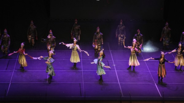 Dancers from Fire of Anatolia perform a variety of stage choreographies in traditional Anatolian costumes. The troupe is one of the largest dance ensembles in the world, with 120 members, and holds several Guinness World Records, Gaziantep, Gaziantep, Türkiye