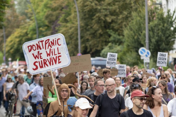 Worldwide climate strike by Fridays for Future under the motto Exit Gas - Enter Future, demonstration with rally at the fish market, Hamburg, Germany