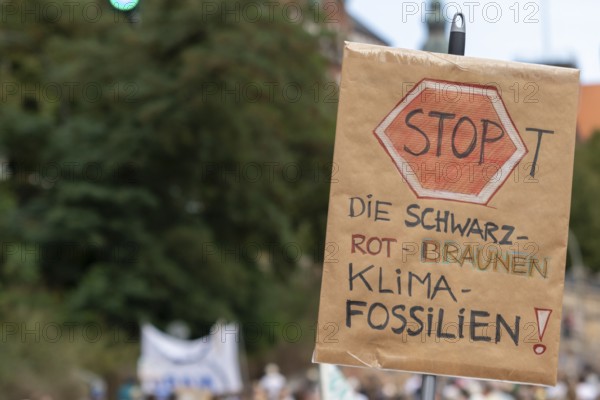 Worldwide climate strike by Fridays for Future under the motto Exit Gas - Enter Future, demonstration with rally at the fish market, Hamburg, Germany