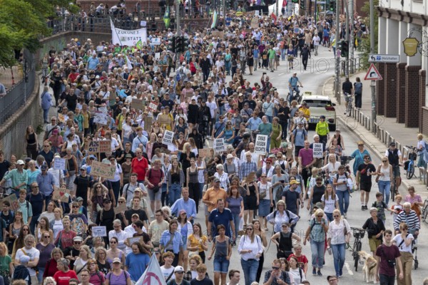 Worldwide climate strike by Fridays for Future under the motto Exit Gas - Enter Future, demonstration with rally at the fish market, Hamburg, Germany