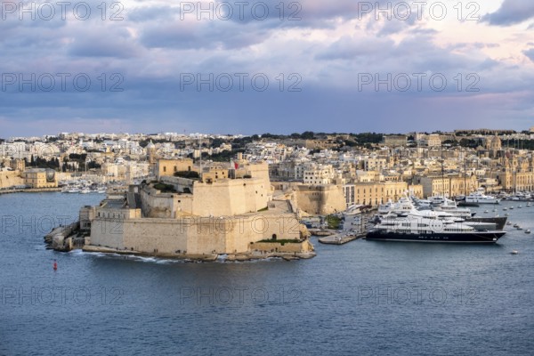 Beautiful view of Saint Angelo Fortress, Valletta, Malta