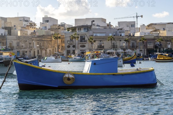 Beautiful view of Marsaxlokk, traditional maltese fisherman village on south of the island, Malta