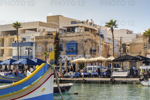 Beautiful view of Marsaxlokk, traditional maltese fisherman village on south of the island, Malta