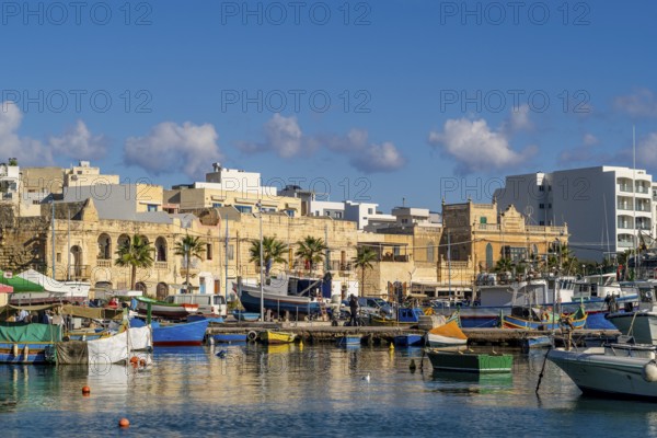Beautiful view of Marsaxlokk, traditional maltese fisherman village on south of the island, Malta