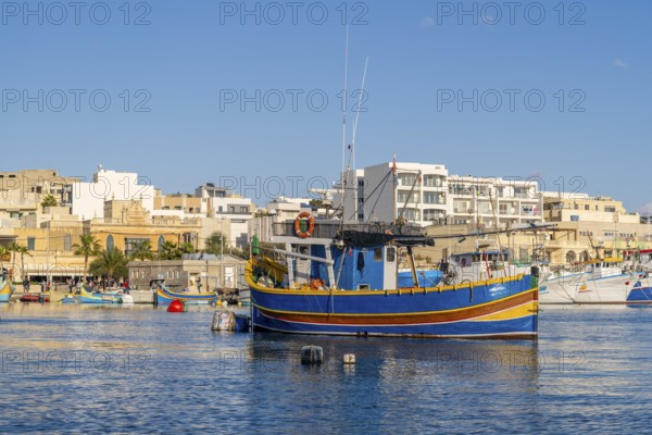 Beautiful view of Marsaxlokk, traditional maltese fisherman village on south of the island, Malta