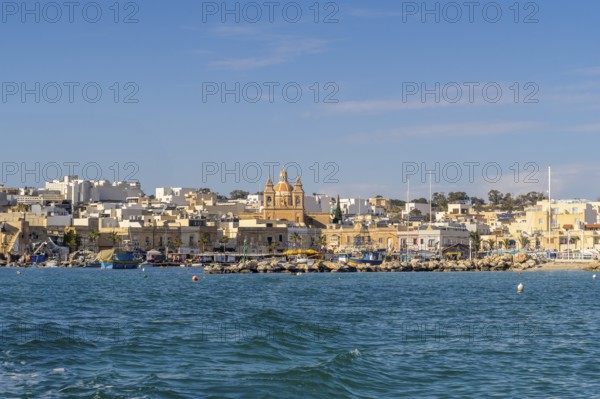 Beautiful view of Marsaxlokk, traditional maltese fisherman village on south of the island, Malta