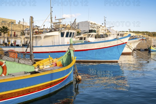 Beautiful view of Marsaxlokk, traditional maltese fisherman village on south of the island, Malta