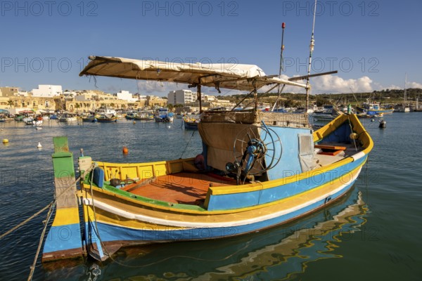 Beautiful view of Marsaxlokk, traditional maltese fisherman village on south of the island, Malta