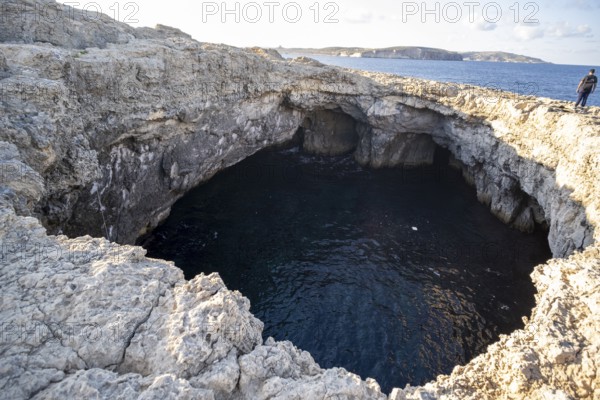Inland Sea in Dwejra, Gozo, Natural Coastal Sinkhole in Malta