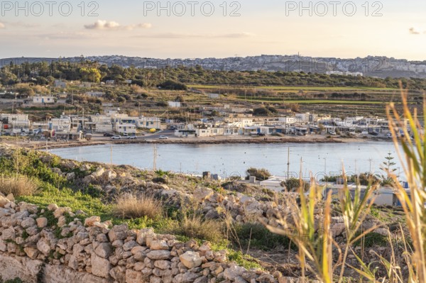 Nice view on village of L-armier by Armier bay in the northern east part of Malta