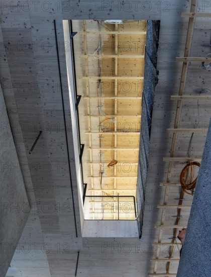 Bauhaus Archive construction site, interior shot on the open day, Klingelhöferstraße, Berlin, Germany