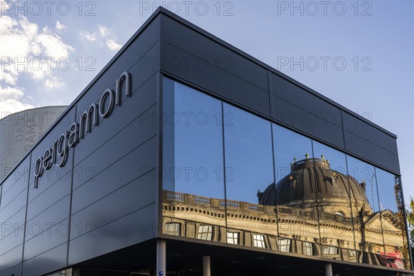 Building façade of the temporary Pergamon Museum, Berlin, Germany