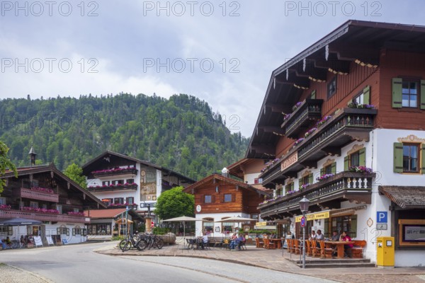 Town hall with catering, Reit im Winkl, Chiemgau, Upper Bavaria, Bavaria, Germany
