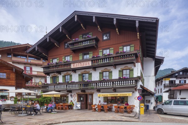 Town hall with catering, Reit im Winkl, Chiemgau, Upper Bavaria, Bavaria, Germany