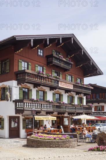 Town hall with catering, Reit im Winkl, Chiemgau, Upper Bavaria, Bavaria, Germany