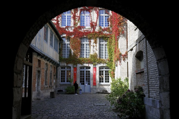 Medieval castle Dieppe, Château de Dieppe, hilltop castle, inner courtyard, Alabaster Coast, Côte d'Albatre, Dieppe, Département Seine-Maritime, Normandy, France
