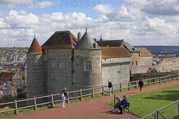 Medieval castle Dieppe, Château de Dieppe, hilltop castle, Alabaster Coast, Côte d'Albatre, Dieppe, Département Seine-Maritime, Normandy, France
