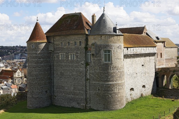 Medieval castle Dieppe, Château de Dieppe, hilltop castle, Alabaster Coast, Côte d'Albatre, Dieppe, Département Seine-Maritime, Normandy, France