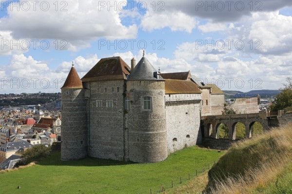 Medieval castle Dieppe, Château de Dieppe, hilltop castle, Alabaster Coast, Côte d'Albatre, Dieppe, Département Seine-Maritime, Normandy, France