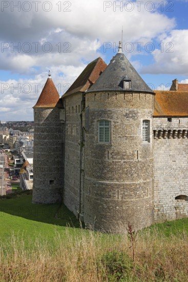 Medieval castle Dieppe, Château de Dieppe, hilltop castle, Alabaster Coast, Côte d'Albatre, Dieppe, Département Seine-Maritime, Normandy, France