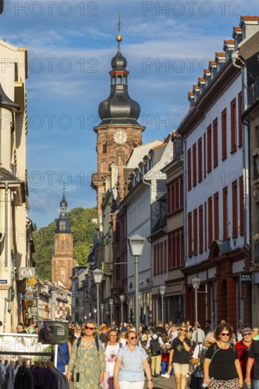 People in a shopping street, Hauptstraße, Heidelberg, Kurpfalz, Baden-Württemberg, Germany
