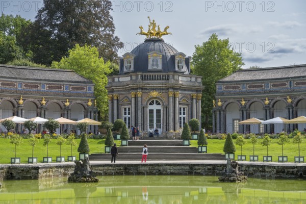 Water basin upper grotto in the palace park, New Palace, Temple of the Sun, Hermitage, Bayreuth, Upper Franconia, Franconia, Bavaria, Germany