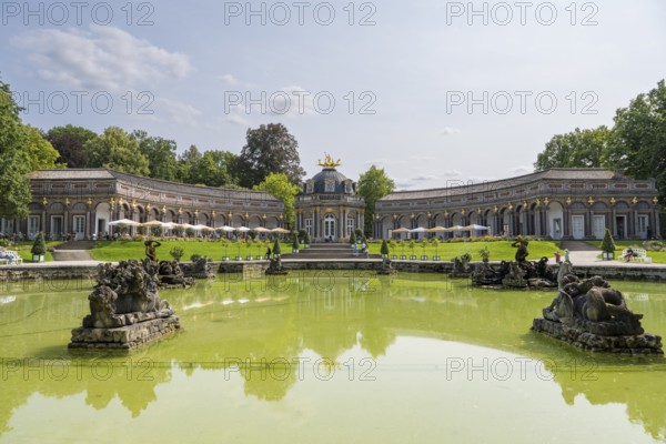 Water basin upper grotto in the palace park, New Palace, Temple of the Sun, Hermitage, Bayreuth, Upper Franconia, Franconia, Bavaria, Germany